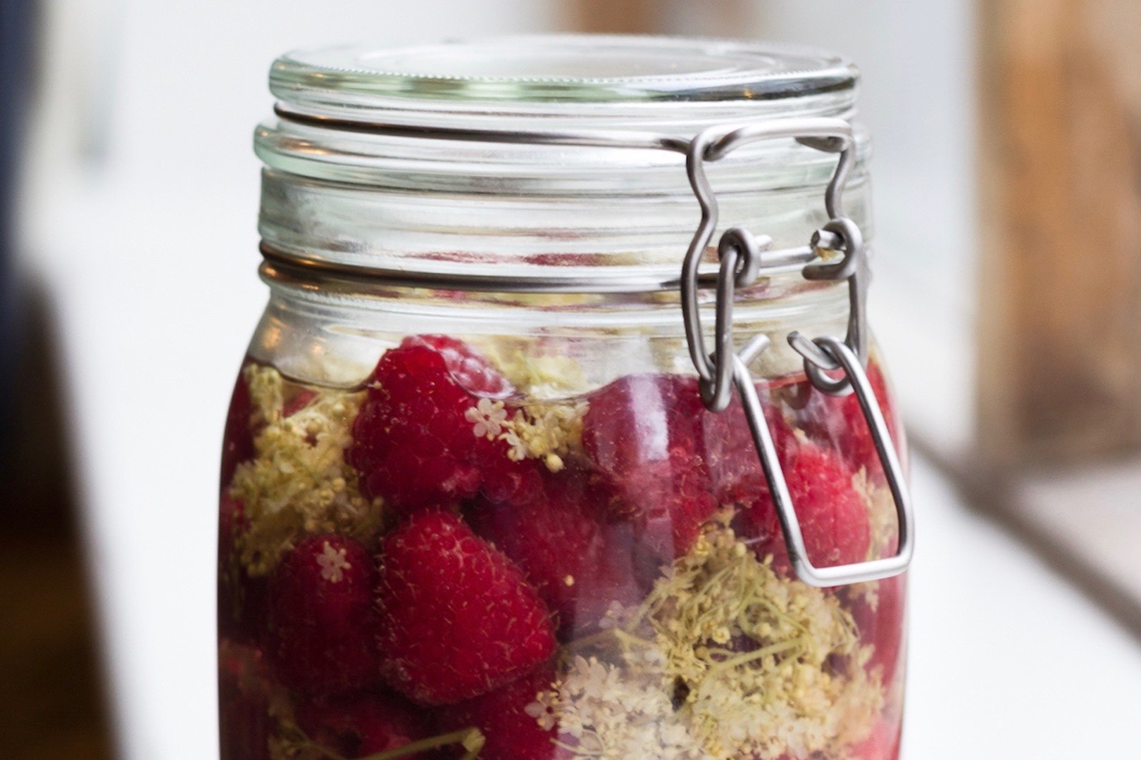 Jar of pickled berries