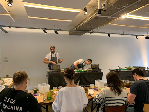 A Chef demoing a pickling workshop.